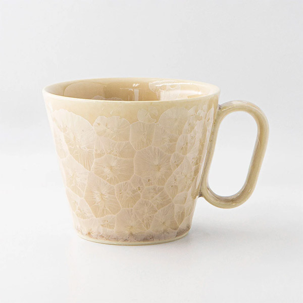 生涯を添い遂げるマグ 京焼 花結晶ベージュ
