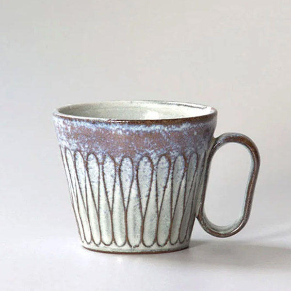 生涯を添い遂げるマグ 丹波焼 しのぎパープル