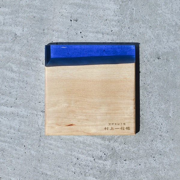 レジンコースター ブルークリア×栃