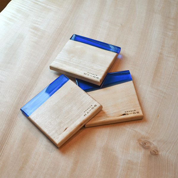 レジンコースター ブルークリア×栃 BROTO PROJECT（ブロットプロジェクト）