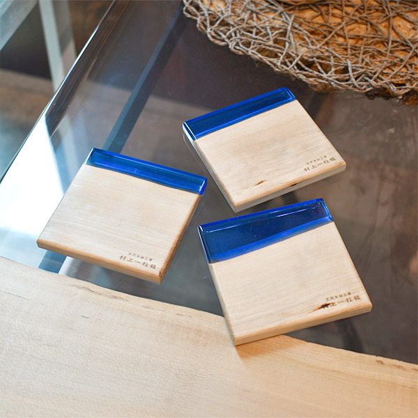 レジンコースター ブルークリア×栃 BROTO PROJECT（ブロットプロジェクト）