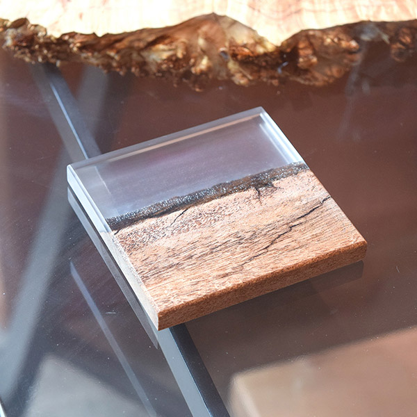 レジンコースター 無色クリア×サペリ BROTO PROJECT（ブロットプロジェクト）